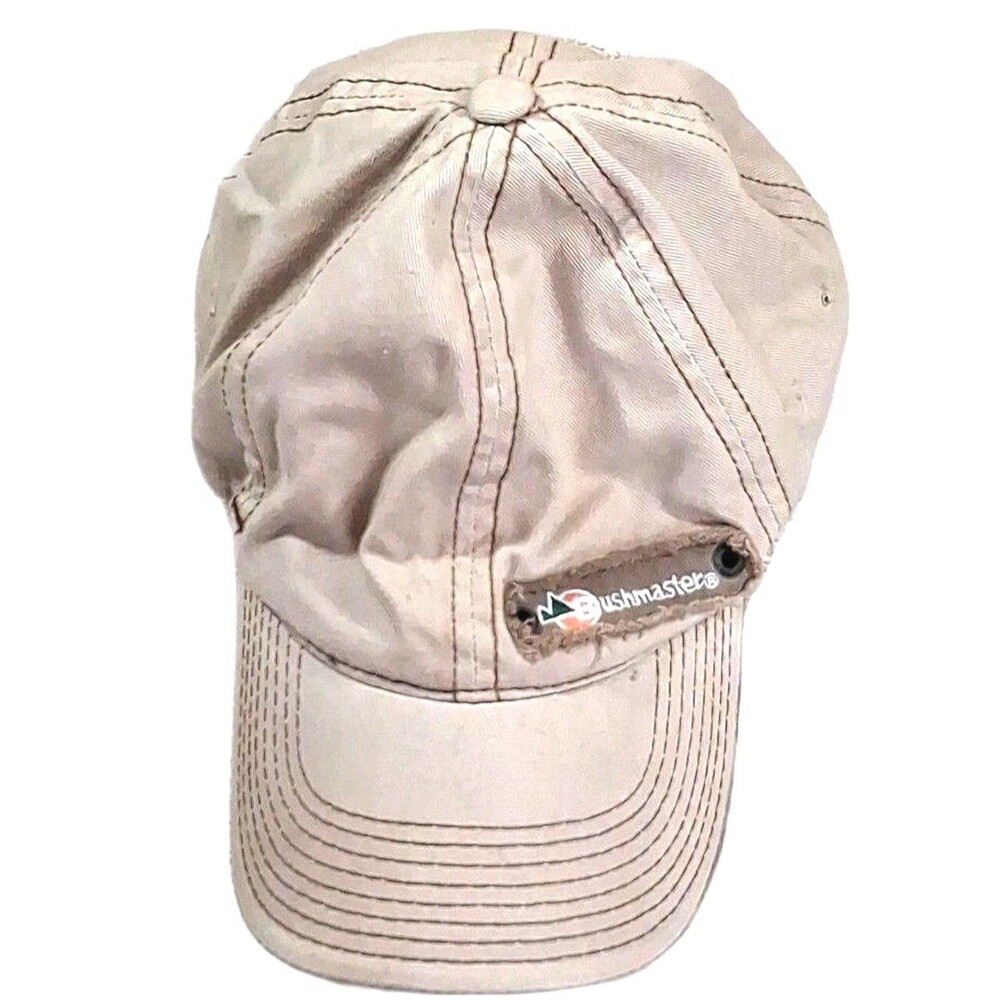 Bushmaster Tan Baseball Cap Hat Adjustable Strap Buckle Curved Brim Outdoor